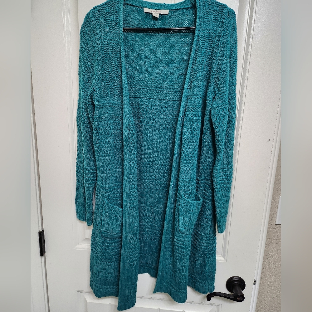 Fever Turquoise Knit Cardigan